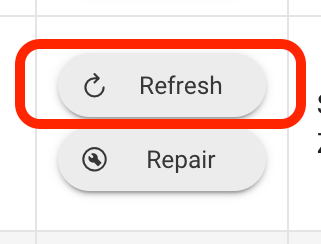 “Refresh” button on Z-Wave Details page