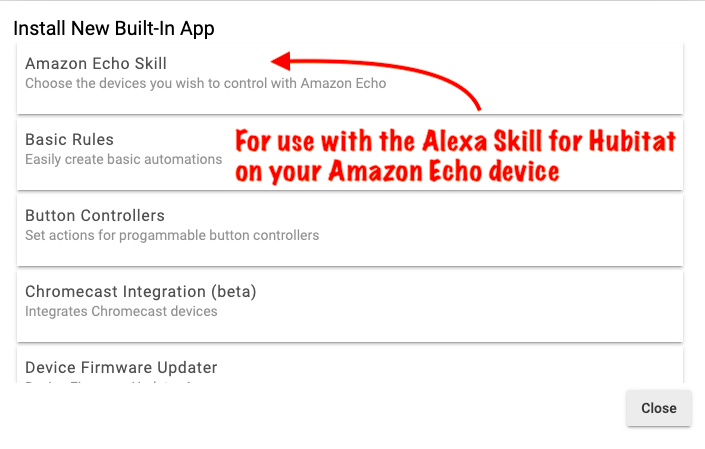 Screenshot: Alexa app in list