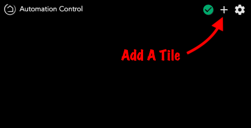 Screenshot - Dashboard 'Add a Tile' button