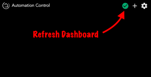 Screenshot - Dashboard 'Refresh'/checkmark icon