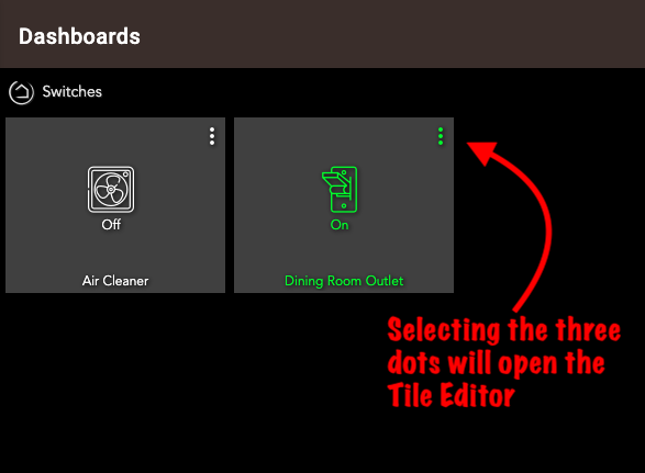 Screenshot - 'three dots' menu to edit tile