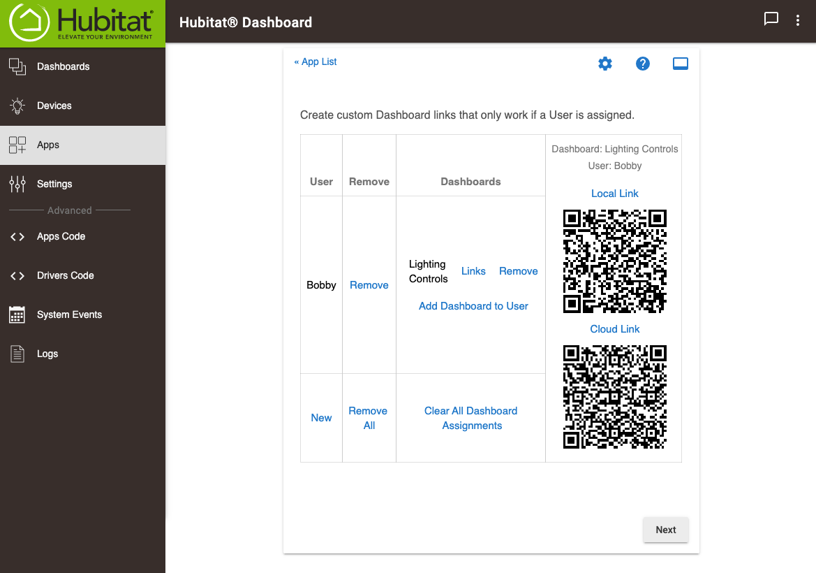 Screenshot - Example of QR codes (do not use)