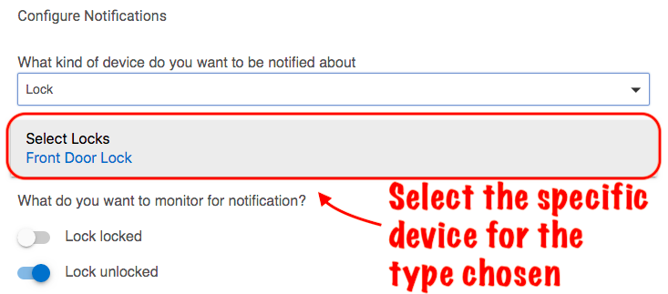 Screenshot: Example of selecting device(s)