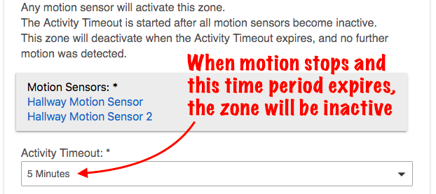 Screenshot of "Activity Timeout" option