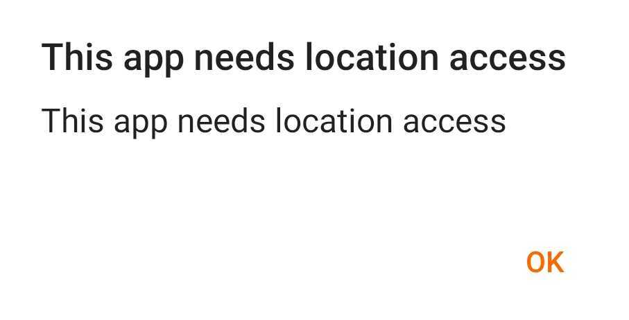 Screenshot: Location Access prompt