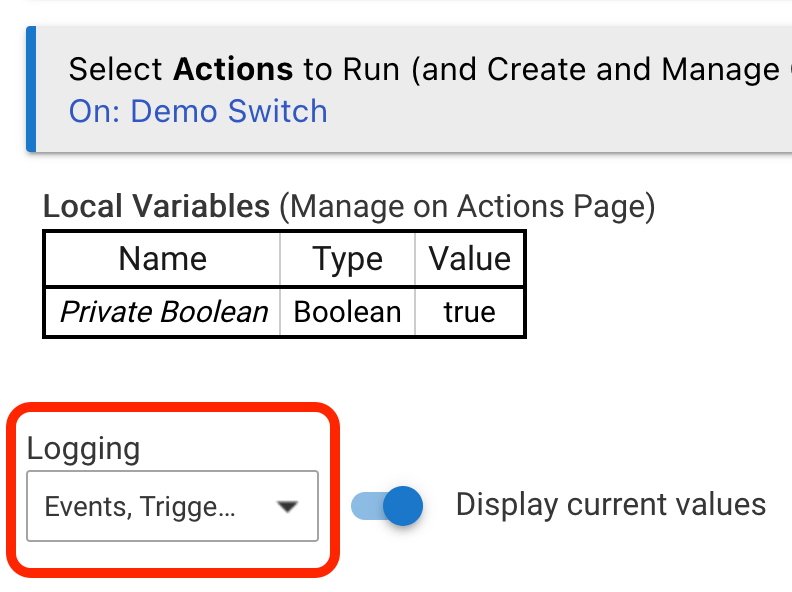 Rule Machine rules offer Trigger, Event, and Action logging that can be enabled individually (or all enabled) as needed for troubleshooting