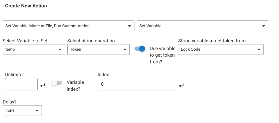 Screenshot of above rule action