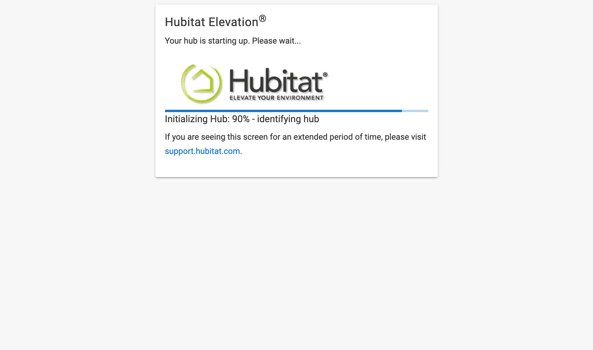 Screenshot: "Hub starting up..."