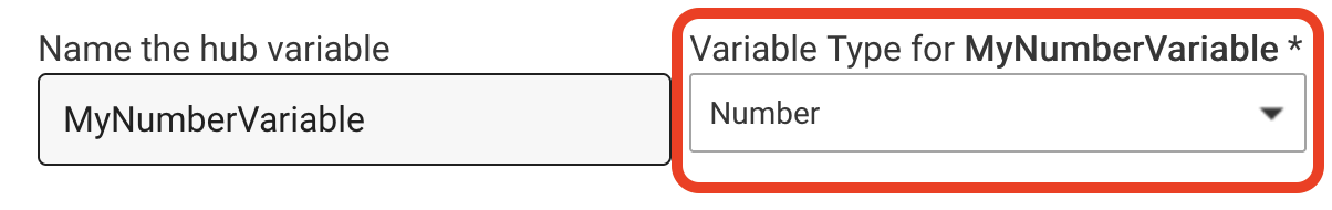 Screnshot: "Variable Type for (variable name)" dropdown